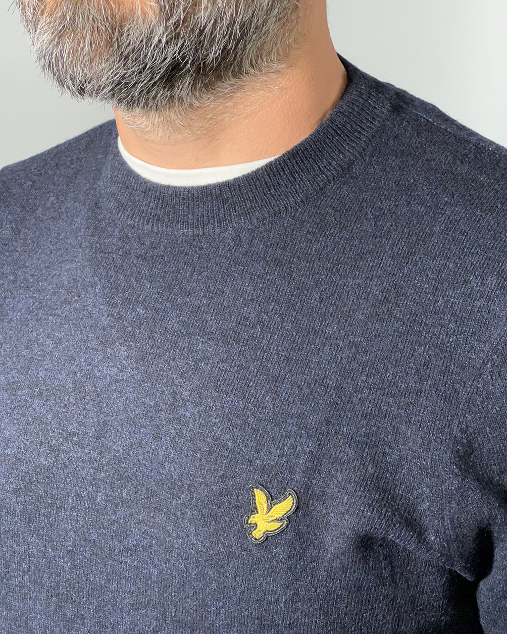 LYLE & SCOTT Maglione uomo girocollo misto lana Blu Scuro