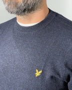 LYLE & SCOTT Maglione uomo girocollo misto lana Blu Scuro