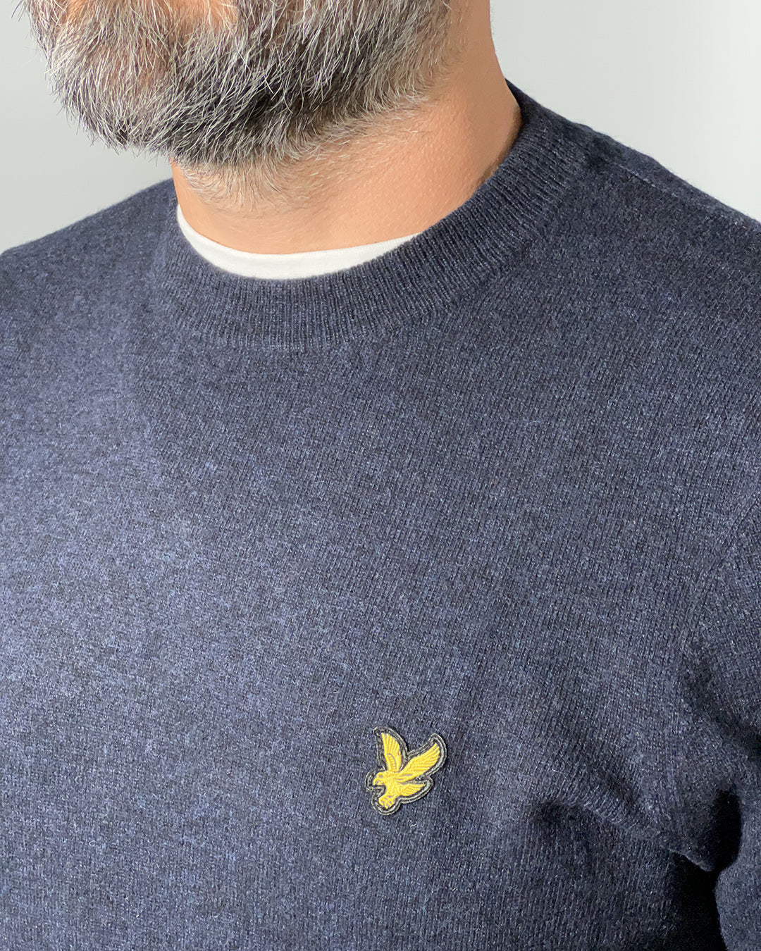 LYLE & SCOTT Maglione uomo girocollo misto lana Blu Scuro