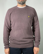 LYLE & SCOTT Maglione girocollo da uomo a costine Marrone