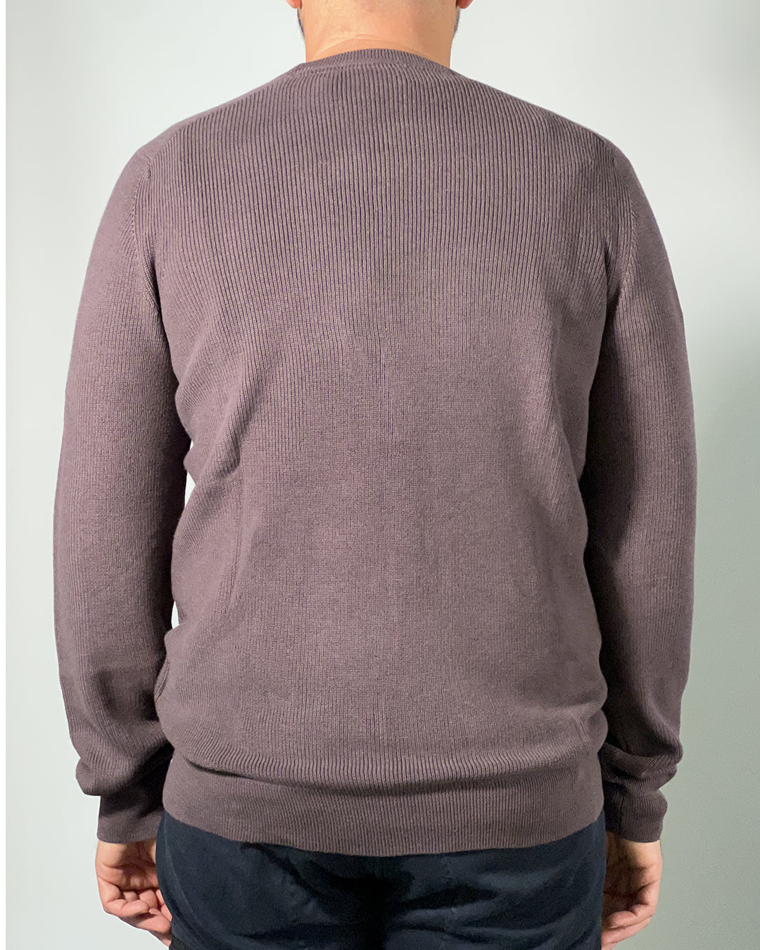 LYLE & SCOTT Maglione girocollo da uomo a costine Marrone