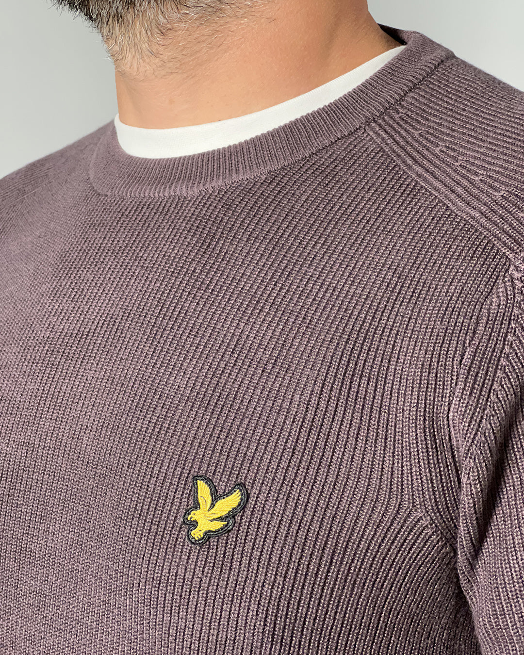 LYLE & SCOTT Maglione girocollo da uomo a costine Marrone