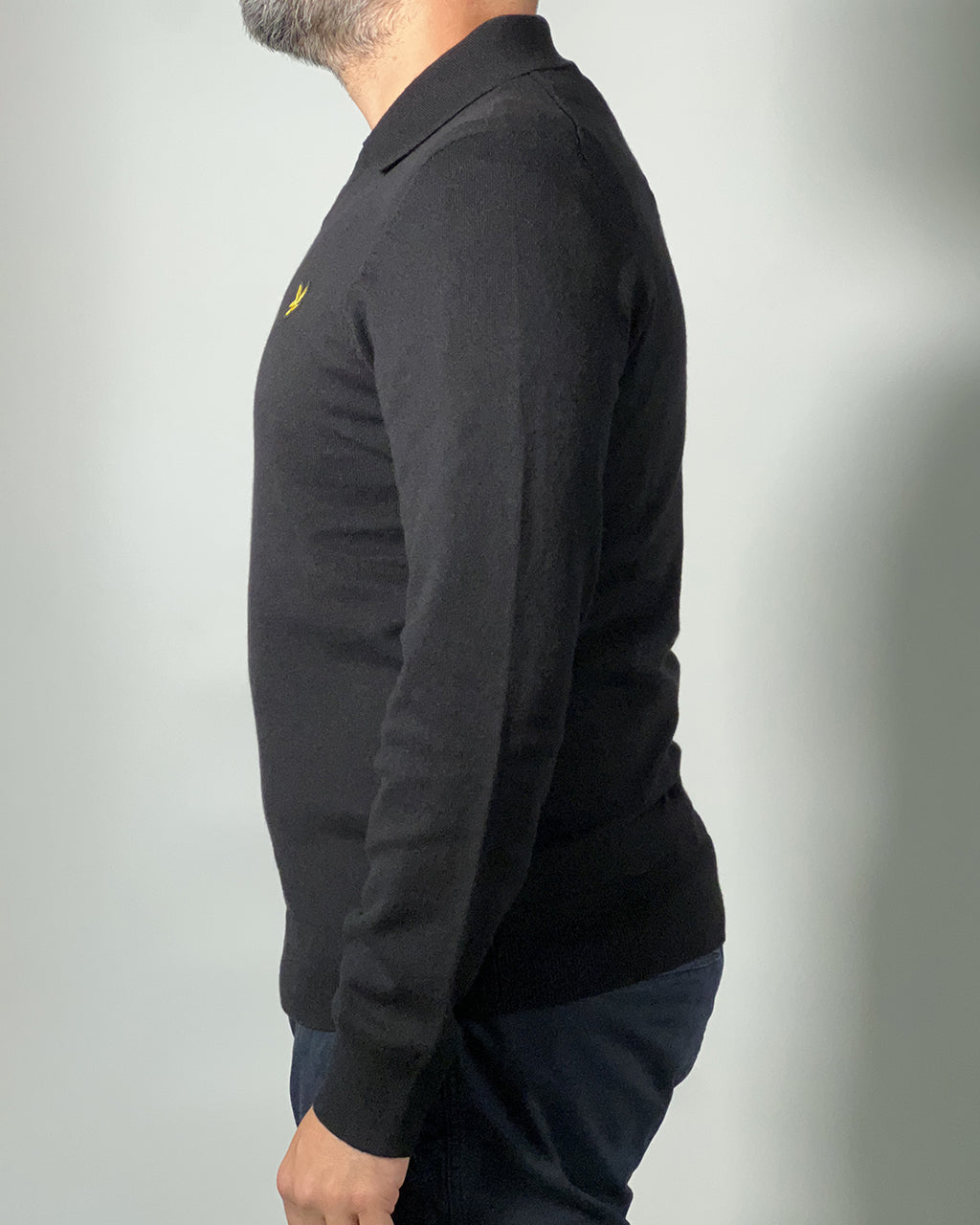 LYLE & SCOTT Maglione uomo in cotone merino Nero - Cotton Merino Football Jumper