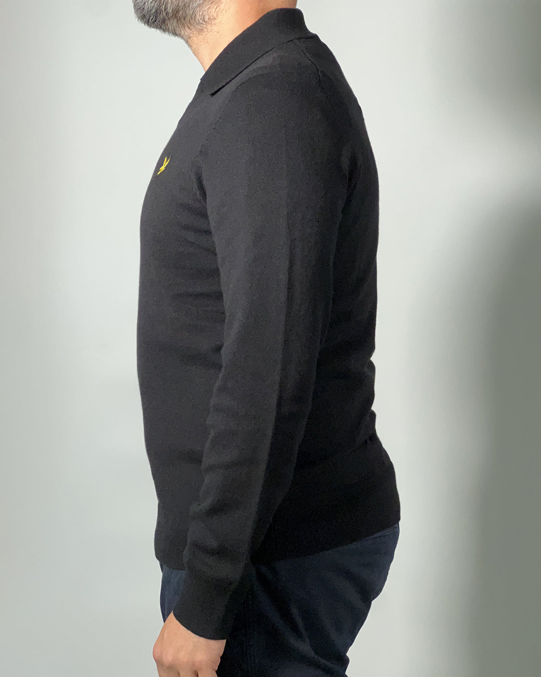 LYLE & SCOTT Maglione uomo in cotone merino Nero - Cotton Merino Football Jumper