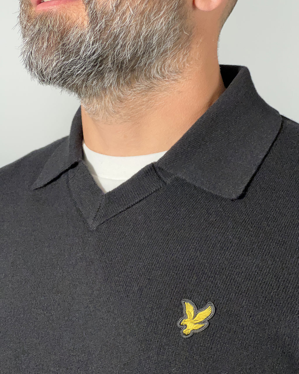 LYLE & SCOTT Maglione uomo in cotone merino Nero - Cotton Merino Football Jumper