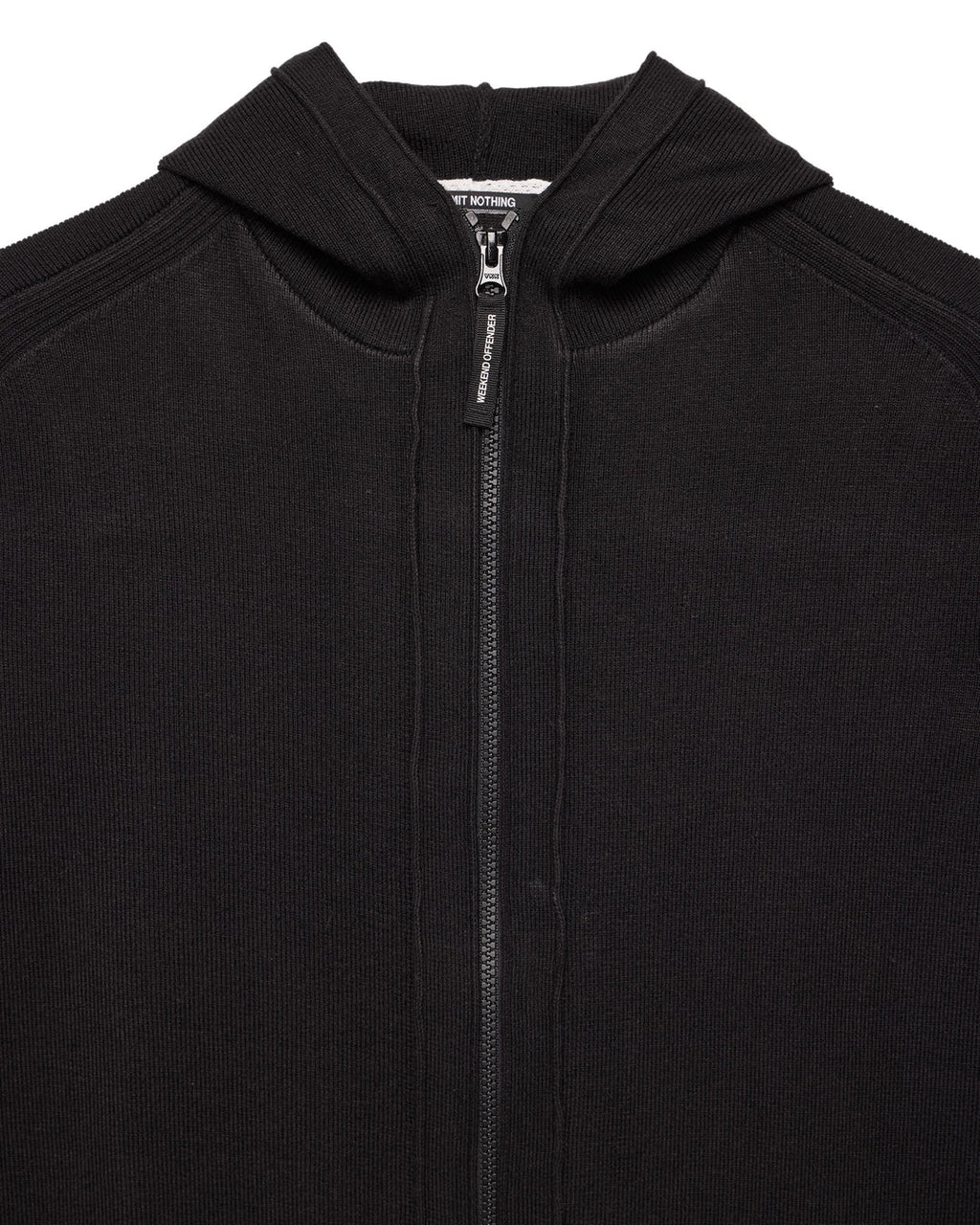 Maglione con cappuccio full zip Nera