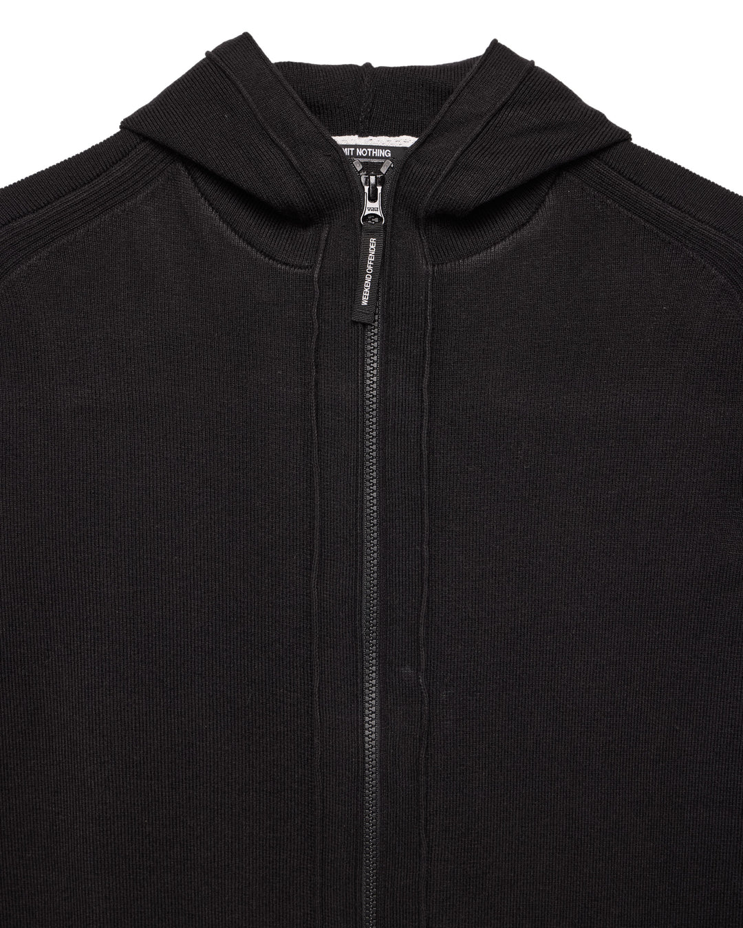 Maglione con cappuccio full zip Nera