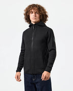 Maglione con cappuccio full zip Nera