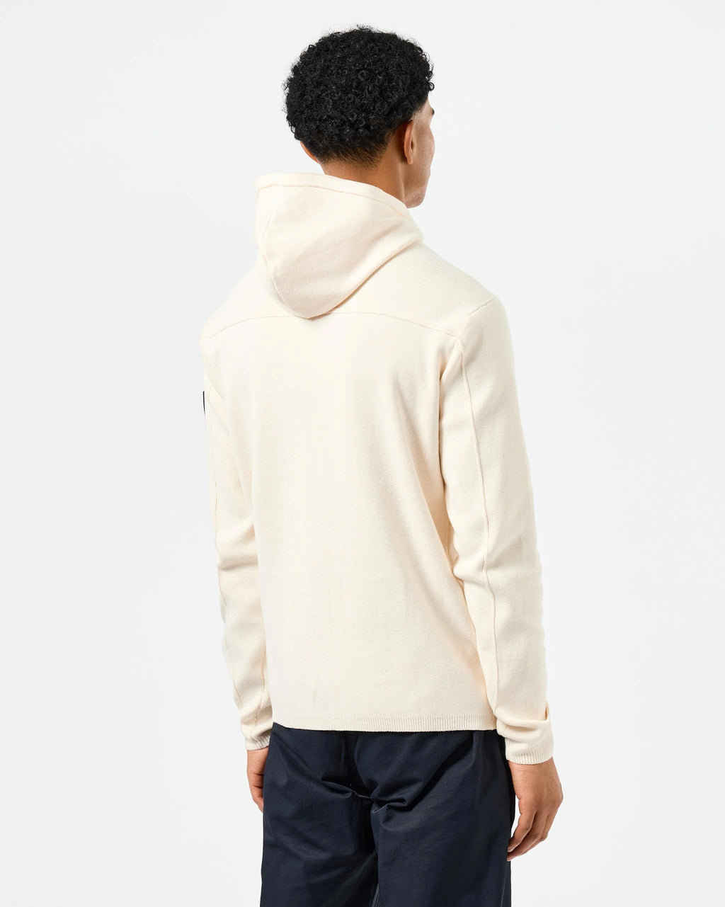 Maglione con cappuccio full zip Avorio