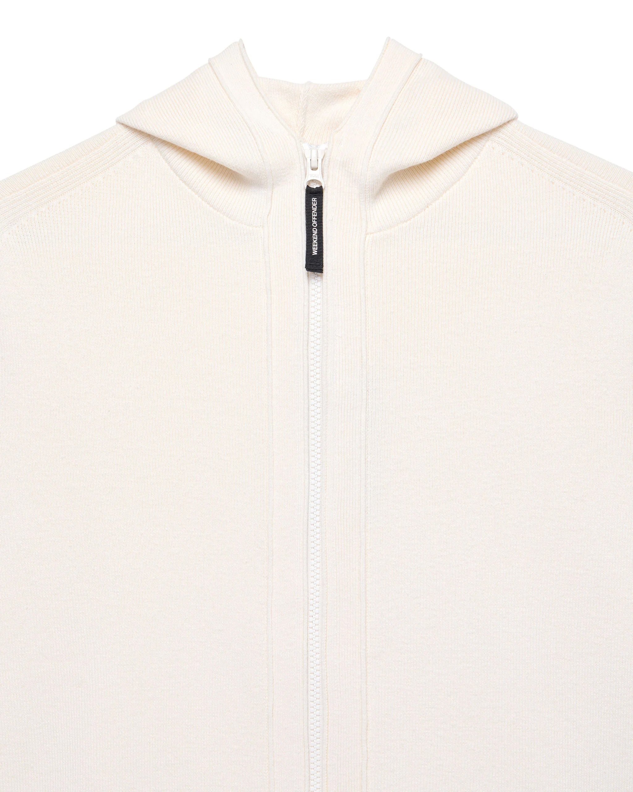Maglione con cappuccio full zip Avorio