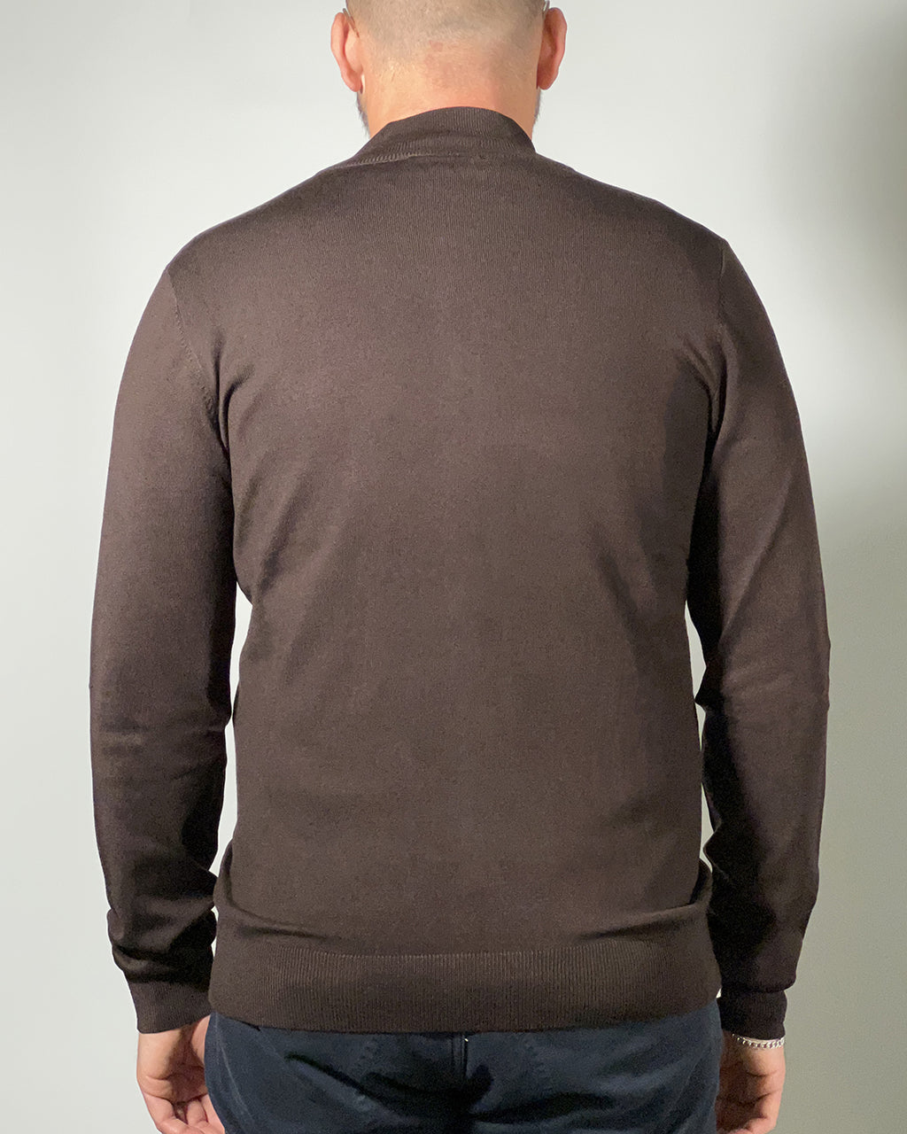 Cardigan Uomo MORO – Maglia con Zip e Collo Coreano