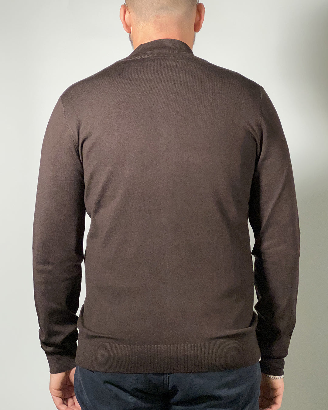 Cardigan Uomo MORO – Maglia con Zip e Collo Coreano