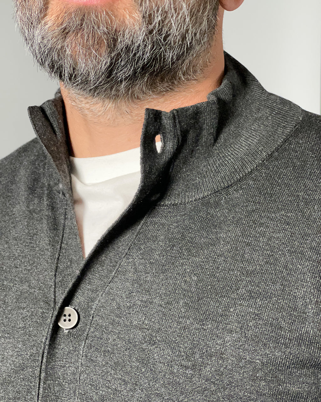 Cardigan Uomo MORO – Maglia con Bottoni e Collo Coreano