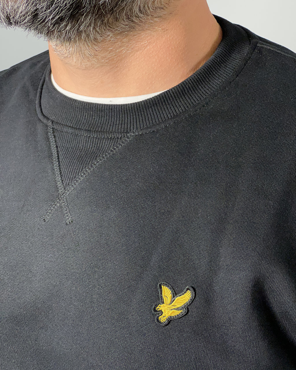 LYLE & SCOTT Felpa girocollo con retro spazzolato Nera ML1131V