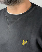 LYLE & SCOTT Felpa girocollo con retro spazzolato Nera ML1131V