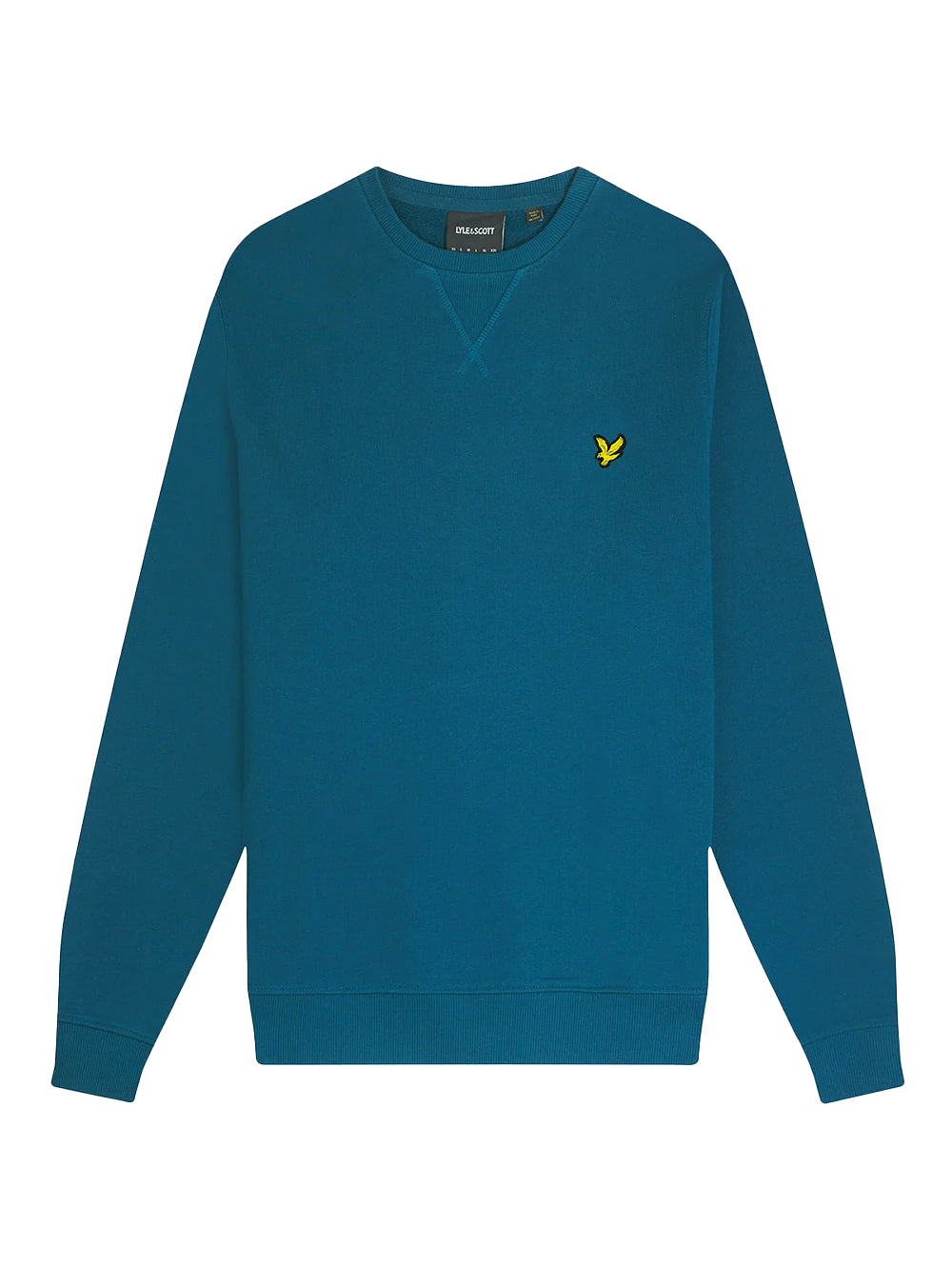LYLE & SCOTT Felpa girocollo Verde Petrolio garzata da uomo con logo