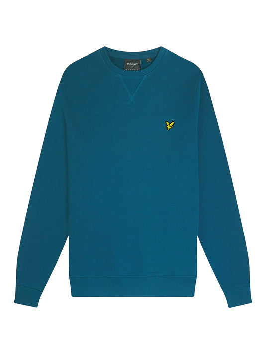 Lyle & Scott Felpa girocollo Blu Marina garzata da uomo con logo