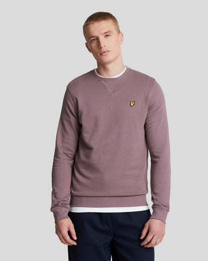LYLE & SCOTT Felpa girocollo Malva garzata da uomo con logo