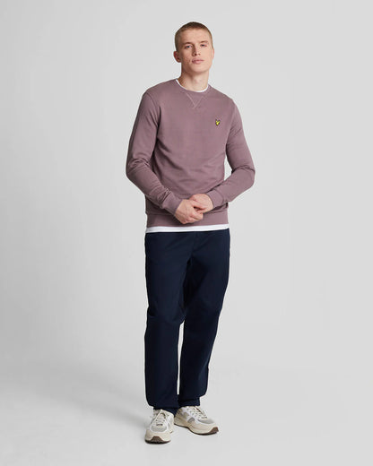 LYLE & SCOTT Felpa girocollo Malva garzata da uomo con logo