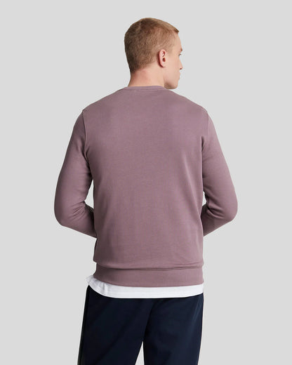 LYLE & SCOTT Felpa girocollo Malva garzata da uomo con logo