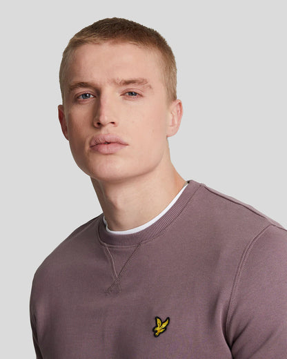 LYLE & SCOTT Felpa girocollo Malva garzata da uomo con logo