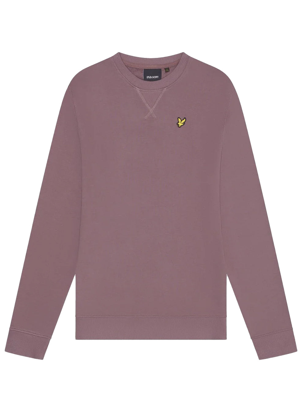 LYLE & SCOTT Felpa girocollo Malva garzata da uomo con logo