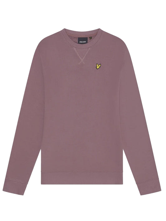 Lyle & Scott Felpa girocollo Malva garzata da uomo con logo