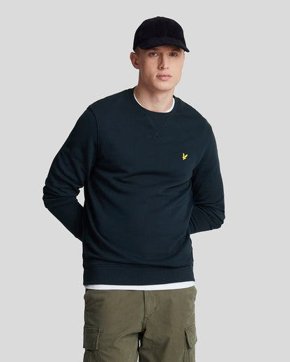 LYLE & SCOTT Felpa girocollo Blu Navy garzata da uomo con logo