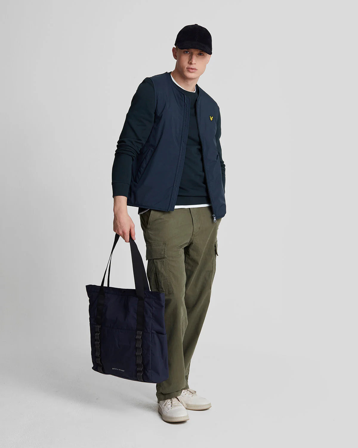 LYLE & SCOTT Felpa girocollo Blu Navy garzata da uomo con logo