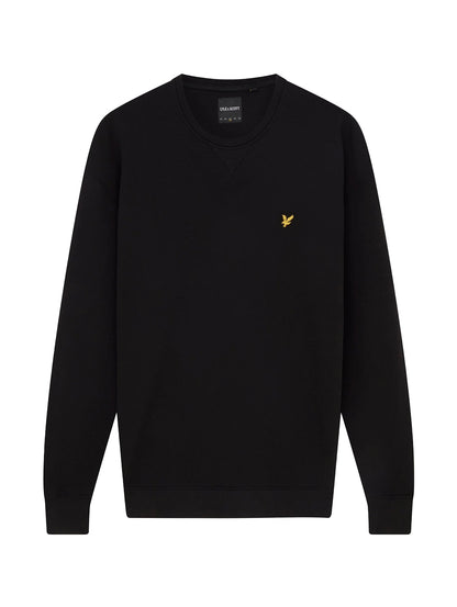 LYLE & SCOTT Felpa girocollo Nera garzata da uomo con logo