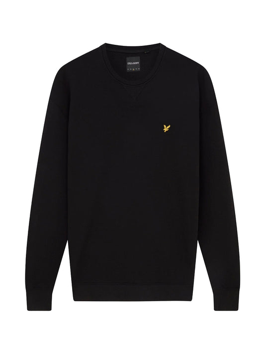 Lyle & Scott Felpa girocollo Nera garzata da uomo con logo