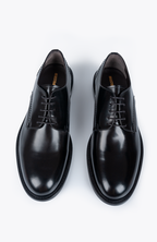 MUSTO ARTIGIANI Scarpa Stringata da Uomo Nera Lucida Abrasivata