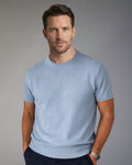 T-shirt Uomo Over/D Paricollo a Maniche Corte in Maglia Fine