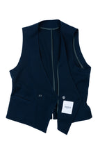 Over/D - Gilet doppiopetto blu da uomo con fibbia posteriore