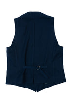 Over/D - Gilet doppiopetto blu da uomo con fibbia posteriore