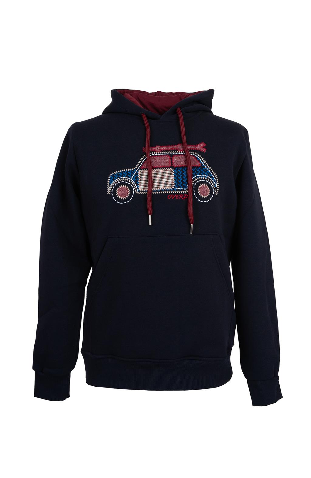 Over/D Felpa con cappuccio e stampa grafica automobile Blu