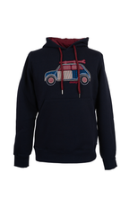 Over/D Felpa con cappuccio e stampa grafica automobile Blu