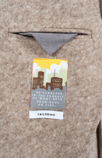 Giacca lana cotta 2 bottoni Slim Fit Taglio Vivo Fancy con tasche Beige