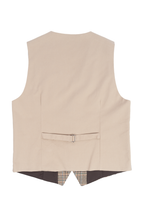 Gilet combinato tasche toppa beige