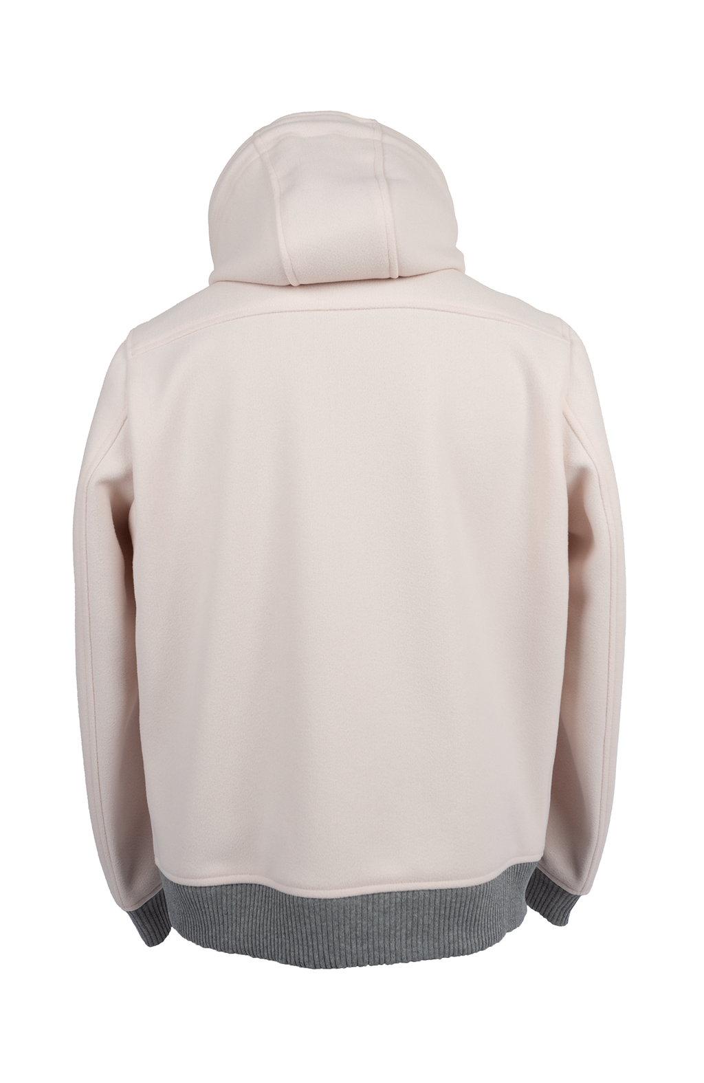 Giubbotto OVER/D color Panna con cappuccio e coste a contrasto - Full ZIP