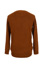 Over/D Maglione paricollo a coste con manica raglan colore Tabacco