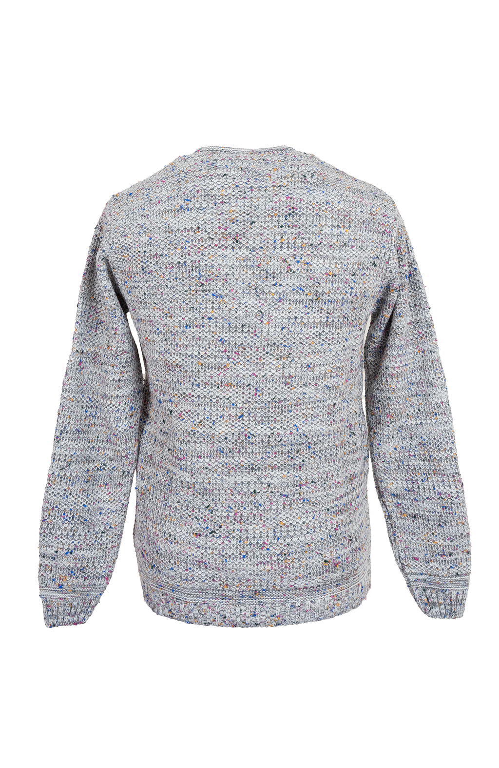 Maglia Panna girocollo con rollino filo bottonato