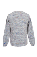 Maglia Panna girocollo con rollino filo bottonato