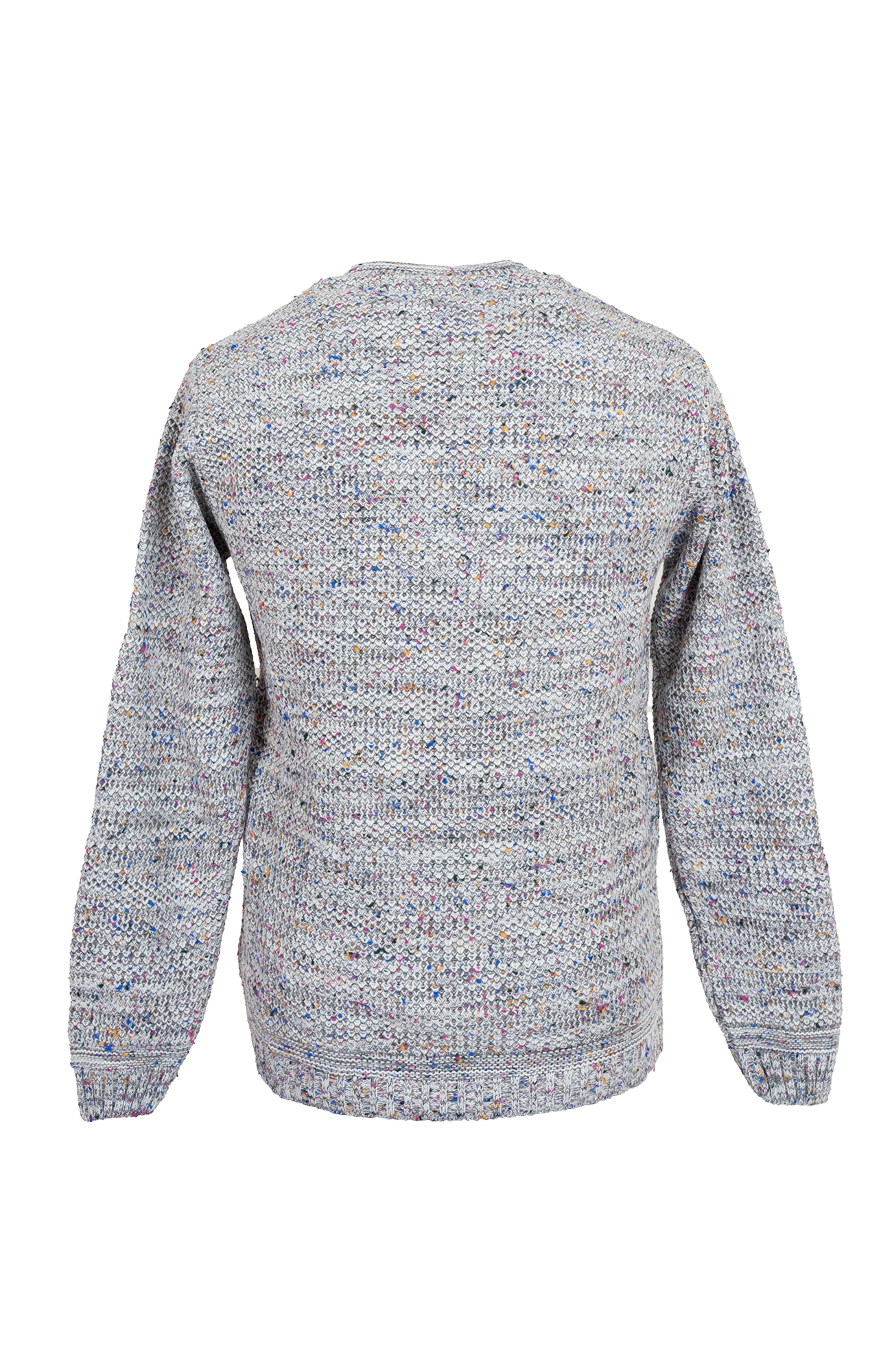 Maglia Panna girocollo con rollino filo bottonato