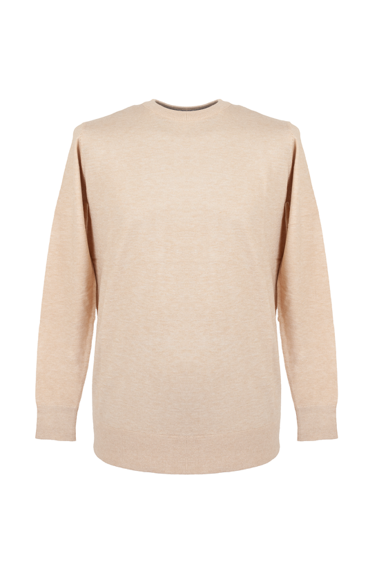 Over/D Maglia paricollo beige melange