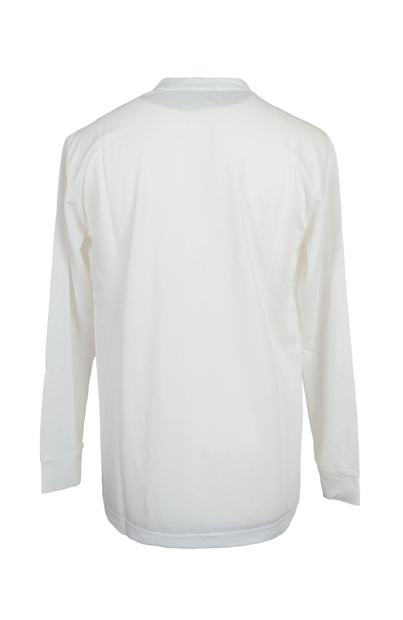 T-shirt Bianca manica lunga paricollo in Piquet