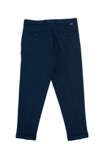 Pantalone Over/D Blu Tapered Fit 1 Pince e Tasche Doppio Filetto