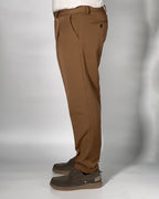 Pantalone Over/D Cacao Tapered Fit 1 Pince e Tasche Doppio Filetto