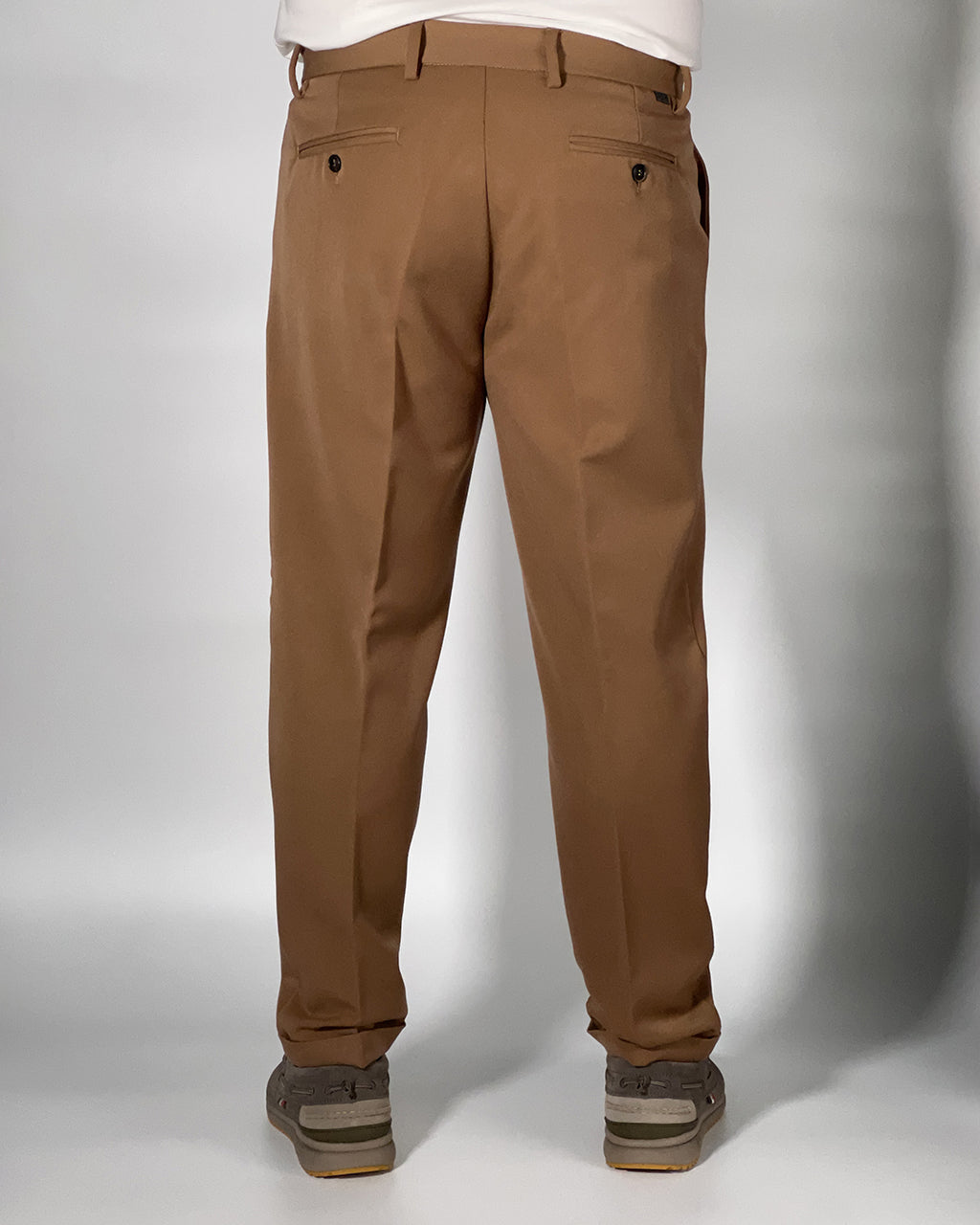 Pantalone Over/D Cacao Tapered Fit 1 Pince e Tasche Doppio Filetto