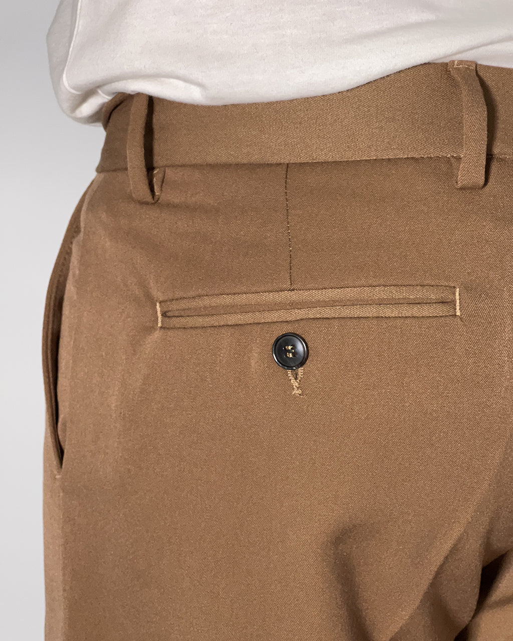 Pantalone Over/D Cacao Tapered Fit 1 Pince e Tasche Doppio Filetto